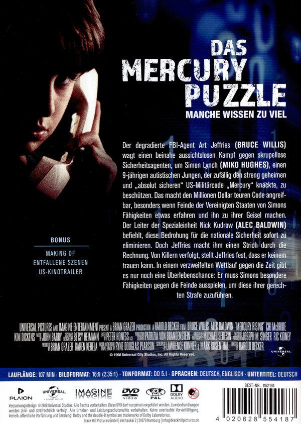Das Mercury Puzzle  (DVD)