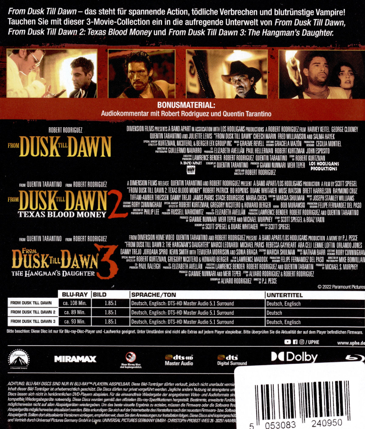 From Dusk Till Dawn Trilogie - Uncut Edition (blu-ray)