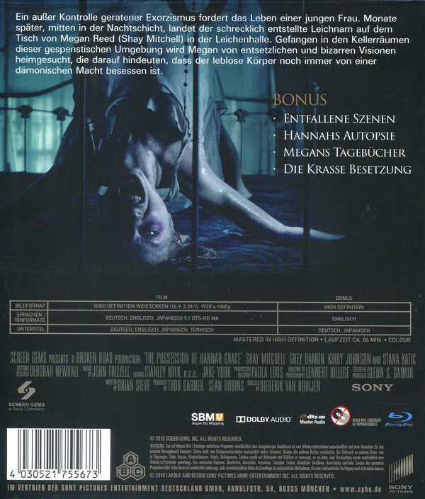 Possession of Hannah Grace, The (blu-ray)