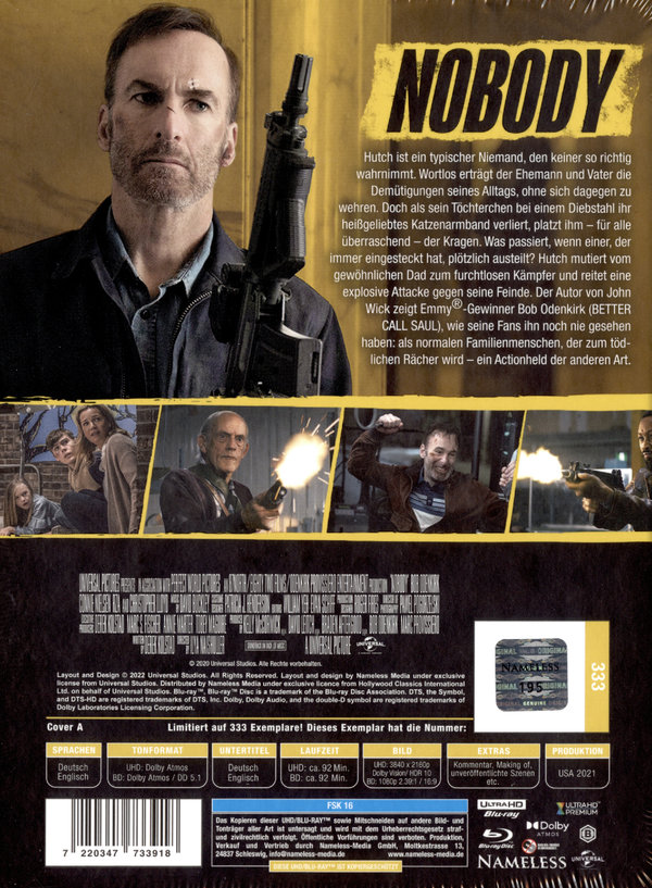 Nobody - Uncut Mediabook Edition  (4K Ultra HD+blu-ray) (A)