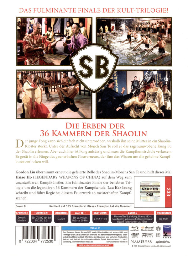 Die Erben der 36 Kammern der Shaolin - Uncut Mediabook Edition  (DVD+blu-ray) (B)