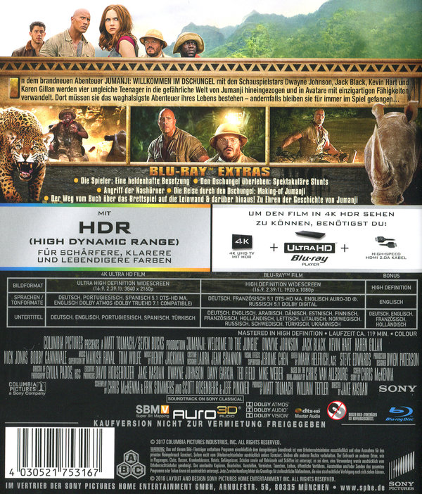 Jumanji - Willkommen im Dschungel (4K Ultra HD)