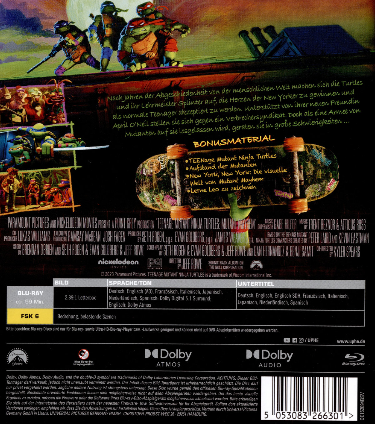 Teenage Mutant Ninja Turtles: Mutant Mayhem (blu-ray)