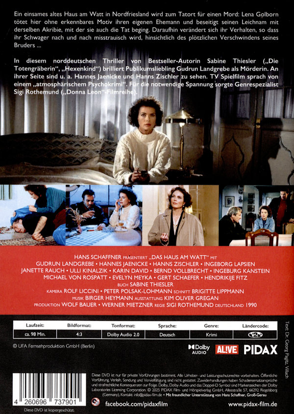 Das Haus am Watt / Starbesetzter Küstenkrimi von Bestseller-Autorin Sabine Thiesler (Pidax Film-Klassiker)  (DVD)