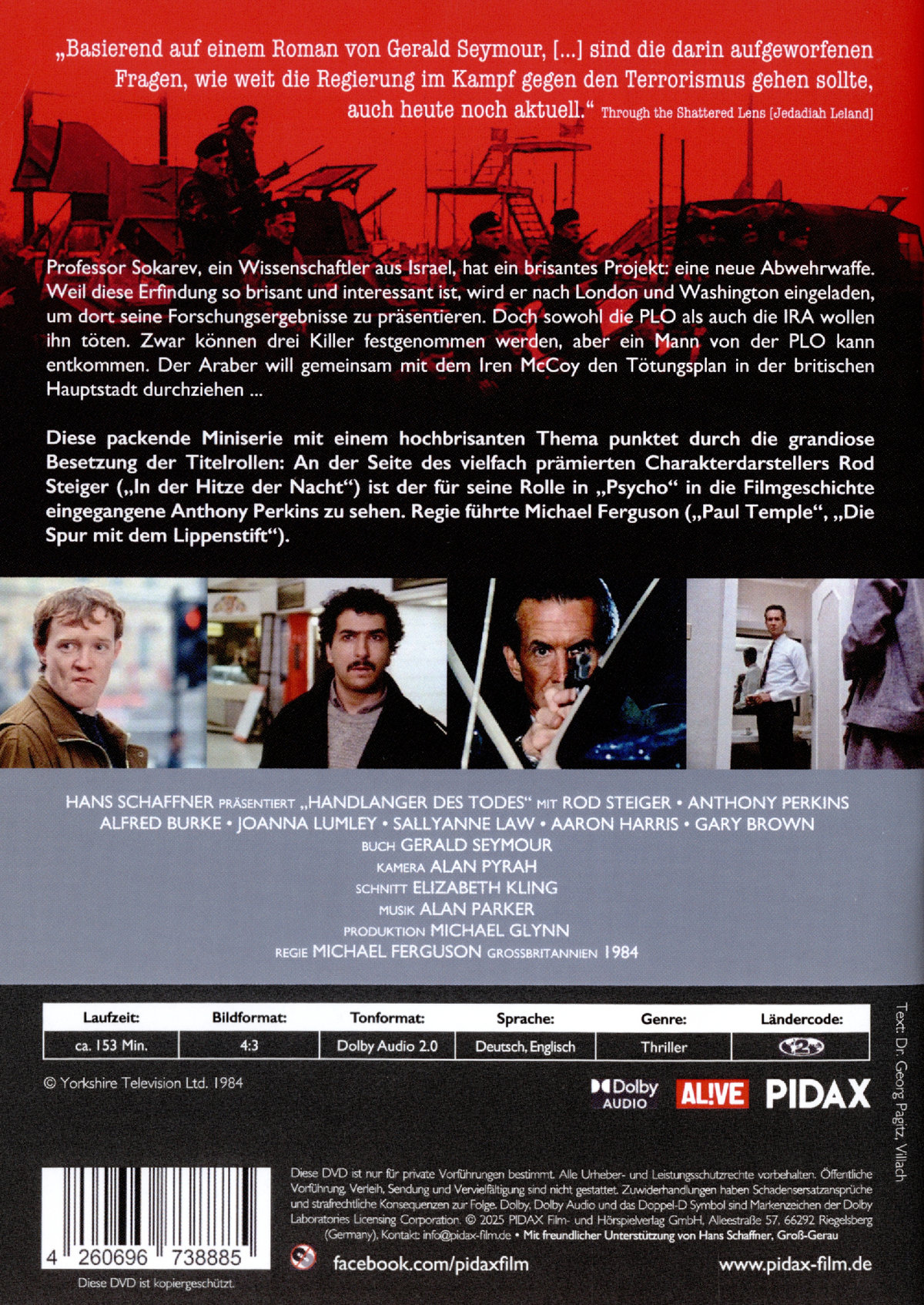 Handlanger des Todes / Der packende Dreiteiler mit Rod Steiger und Anthony Perkins (Pidax Serien-Klassiker)  (DVD)