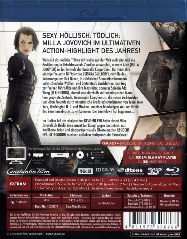 Resident Evil 5 - Retribution 3D (3D blu-ray)